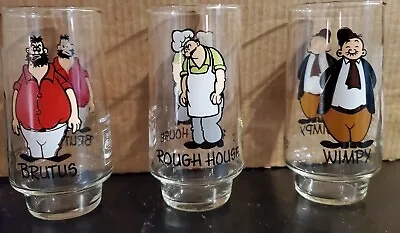 3 Glasses From Coca Cola Coke Popeye Kollect A Series Brutus Wimpy  Rough House • $13