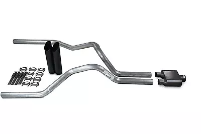 Ford F150 Truck 15-18 2.5  Dual Exhaust Kits 1 Chamber Muffler Black Tips • $232.99