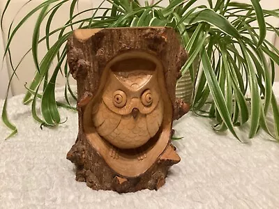 £13.99 • Buy Wooden Carving Figure OWL 16cm DECORATION INDOOR / OUTDOOR Free Standing