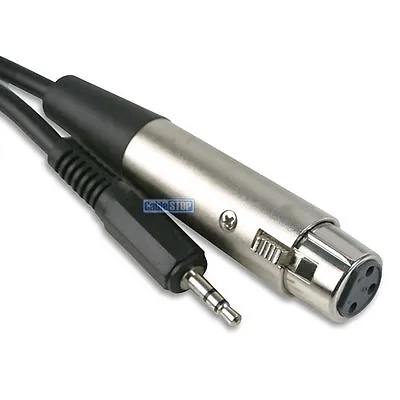 2m 3.5mm STEREO JACK PLUG To 3 PIN XLR FEMALE SOCKET MIXER CABLE LEAD • £4.97