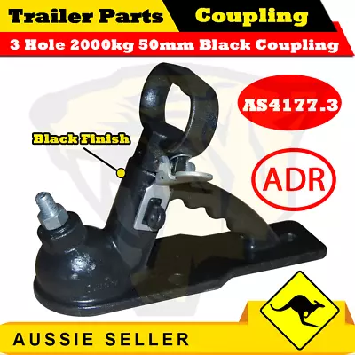 $32.40 • Buy Quick Release Coupling 3 Holes Trailer Caravan Boat ADR Tested - Black 2000 Kg