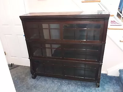 Antique Mahogany Empire Style Stacking Barrister Bookcase • $875