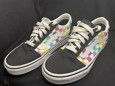 ✨PRISTINE Vans Missy Old Skool Multicolor Rainbow Checker Skate Shoes Women 6.5 • $19.99