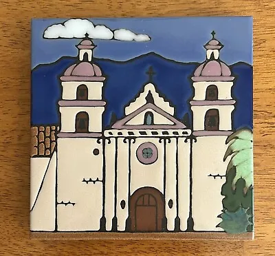 Santa Barbara Mission A Triton Tile. Trivet Or Hot Plate.  Hand Glazed USA • $23.99