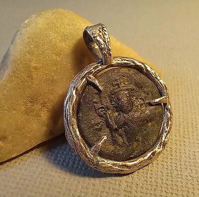 Silver Jewelry Pendant With Byzantine Empire Follicles - Authentic Antique Coin • $242