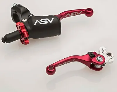 ASV F4 Brake Clutch Lever Set Pro Pack Short Red Honda CR80/85 CR125 CR250 CR500 • $225