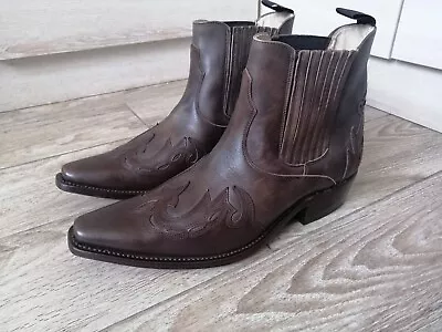 Sancho Abarca 6152 Short Men's Western Boots Leather Spain Handemade Size EU-40 • $65