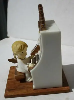 Angel Boy Figurine Playing Pipe Organ Music Box 9 Volt Battery 1962 Marton Co -- • $9.99