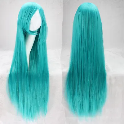 Super Long 100CM Full Wigs Fashion Cosplay Costume Hair Anime Wavy Straight Curl • $17.99