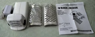 NEW Black & Decker Gizmo Cordless Electric Cheese Grater W/2 Blades & Charger • $7.50