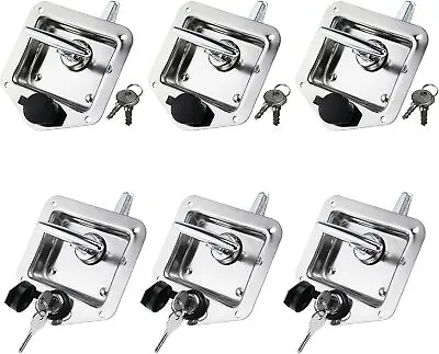 6 Trailer Door Latch T-Handle Locking Stainless Steel Camper RV Truck Toolbox • $59.65