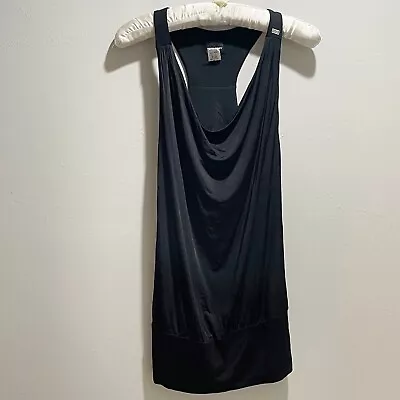 Vintage MISS SIXTY Women’s Black Y2K Draped Neck Tunic Top Drapey Italy Size M • $34.99