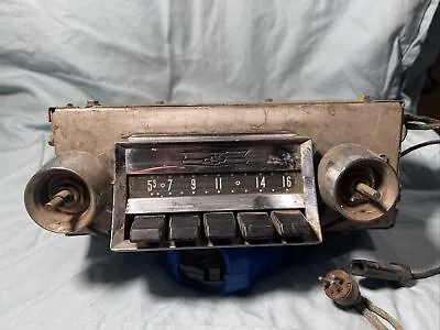 $29.99 • Buy Vintage Chevrolet Chevy Push Button Car Radio Unknown Model Untested Parts