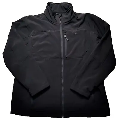 SNOZU PERFORMANCE Men Size 2XL Black L/S Zip Fleece Lined Soft Shell Jacket EUC • $31.99