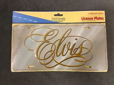 Elvis Presley Script License Plate Signature Silver Gold The King Metal RARE HTF • $14.99