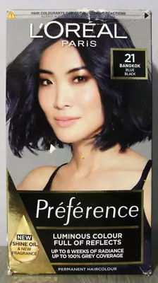 L'oreal Preference Permanent Hair Colour Bangkok 21 Blue Black • £11.95