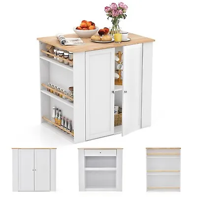 Kitchen Island Storage Buffet Server Cabinet Cupboard Floor Sideboard W/ 2 Doors • £189.95