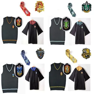 Harry Potter Costume Cosplay Vest Robe Gryffindor Ravenclaw Hufflepuff Halloween • $50.99