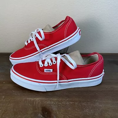 Vans Authentic Classics Red US Mens Size 6.5 Hardly Worn Excellent #721356 CLEAN • $18