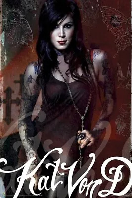 KAT VON D POSTER ~ CROSS 24x36 Tattoo Miami LA INK • £6.56