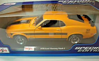 Maisto Special Edition 1:18 Scale 1970 FORD MUSTANG MACH 1 TWISTER  ORANGE • $32