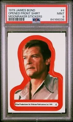 1979 Topps James Bond Moonraker Stickers Opened Front Shirt #4 Psa 9 Pop 4 • $100