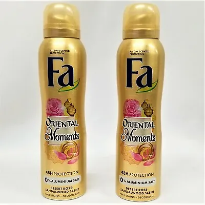 2 CANS - Fa - ORIENTAL MOMENTS - 48HR Deodorant - 150mL Ea. - Made In Germany • $15.95