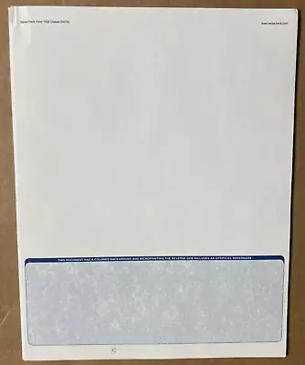 100 Blank Computer Security  Checks - Check On Bottom - Blue Marble - Open Box • $16.56