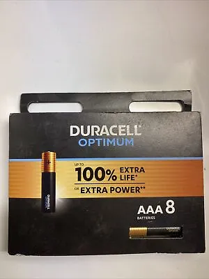 Duracell Optimum Alkaline AAA Batteries -100% Extra Power  Pack Of 8 • £7.75