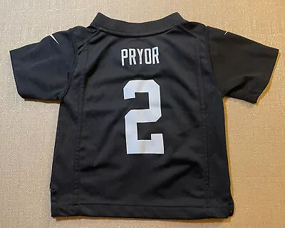 Nike On Field Jersey Raiders Youth Kids Size 18M Baby PRYOR #2 Black Grey NFL • $33.94