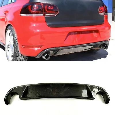 Black Carbon Fiber Rear Bumper Diffuser Lip Cover For VW Golf 6 VI MK6 GTI 09-13 • $237.28