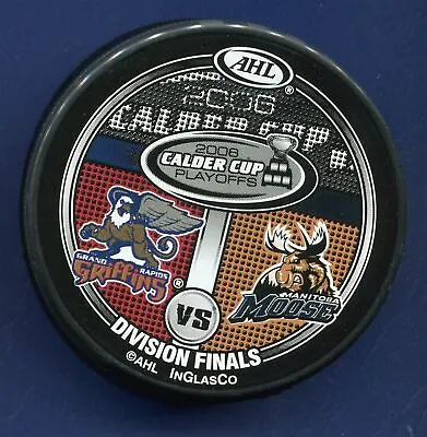 GRAND RAPIDS GRIFFINS 2008 MANITOBA MOOSE Calder Cup Playoffs AHL Hockey Puck • $20