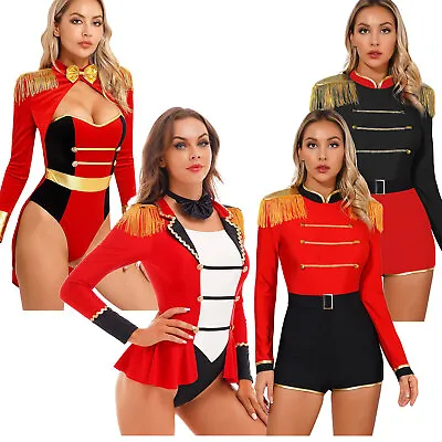 Women's Halloween Party Costume Cosplay Circus Ringmaster Fancy Dress Leotard • $32.66