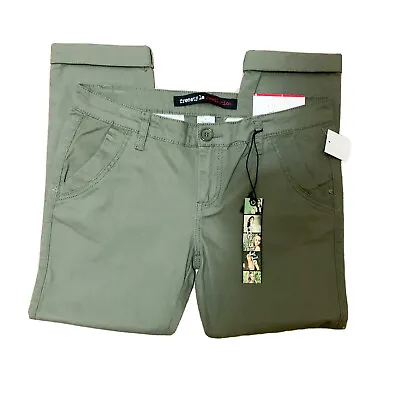 $14.99 • Buy Freestyle Revolution Cotton Olive Green Cropped Chino Trouser Pants Size 9