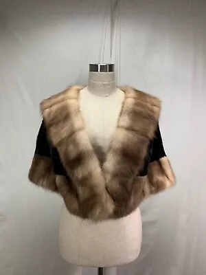 Awesome For All Ladies Value Usa Mink Fur Cape W/stone Marten Trim Free Shipping • $560