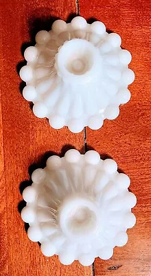 Vintage Pair Of Boopie Bubble Head White Milk Glass Candle Stick Holder • $18