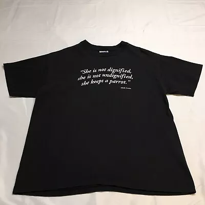 VTG 80s 90s Mark Twain Quote Black Single Stitch Made In USA Hanes T Shirt Large • $23.96