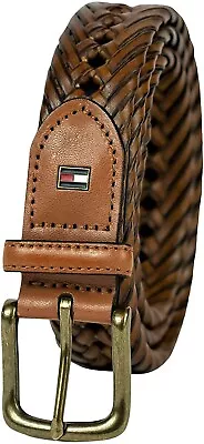 Tommy Hilfiger Men's 32MM Wide Braided Belt Tan • $24.95