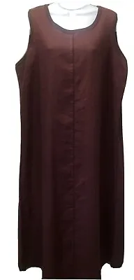 New Vintage J Jill Women's XLP Burgundy Red 100% Linen Sleeveless Maxi Dress  • $24.61