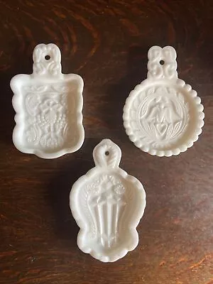 Vintage IMPERIAL GLASS Milk Glass BUTTER OR COOKIE MOLD Set Of 3. EB7 • $36