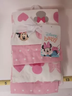 Minnie Mouse 4 Pack 30x30 Flannel Receiving Blankets (T64) • $10.22