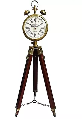 Nautical Wooden Tripod Clocks Floor Stand Clock Vintage Wood Stand Floor Clocks • $91.99