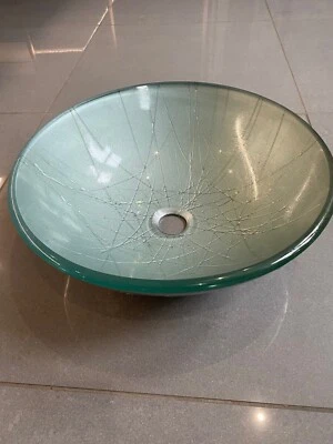 £0.99 • Buy Round Bathroom Glass Vessel Sink Countertop Basin Bowl Combo Mixer Tap Drain Set