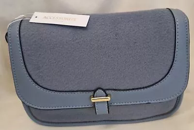 ACCESSORIZE Ladies Saddle Hand Bag Blue- CG F05 • £6.99