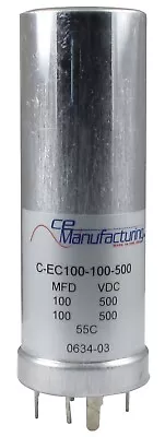 CE Manufacturing Multisection Mallory FP Can Capacitor 100/100µf @ 500VDC • $53.79