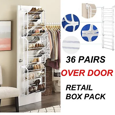 £15.48 • Buy 36 Pair Shoe Rack Over Door Hanging Organiser Storage Stand 12 Tier Shelf Holder