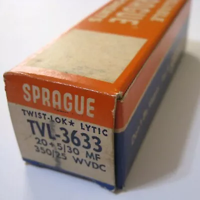 SPRAGUE ® TVL-3633 20 5 3 MF @350 350 25 WVDC Can Electrolytic Capacitor - New • $17.95