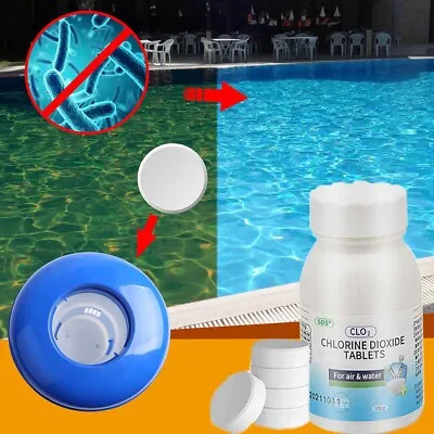 100G Chlorine Tablet Swiming Pool Chemicals Floating Dispenser Lay-Z Spa Clean • £6.89