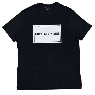 New! Men's Michael Kors Box Graphic Logo Short Sleeve T-Shirt Black 9F26G30751 • $22.79