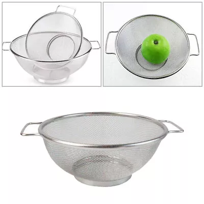 £5.10 • Buy Stainless Steel Fine Mesh Strainer Vegetable Fruit Sieve Colander Bowl Drainer